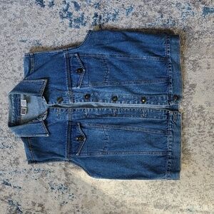 North‎ West Blue Women's Size Medium Vintage Denim Vest 100% Cotton